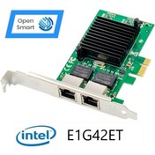 Resim Open Smart 2 Port Intel E1g42etblk 1gbe Pcıe X1 Ethernet Kart - Ops7239nt 