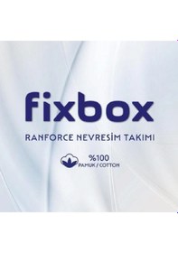 Resim Cotton Box Fixbox Ranforce Tek Kişilik Çarşafı Lastikli Nevresim Takımı Vibra Tarçın Tarçın 