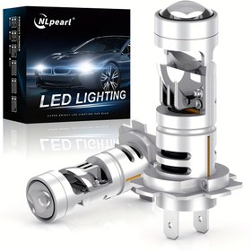 Resim 2 adet H7 LED Ampuller, 6500K Beyaz Işık, 12V 100W Mini Projektör Far Ampulleri, 30000LM, Alüminyum Gövde, Otomotiv Araba Farı ve Turbin Işığı için, Pil Gerektirmez 
