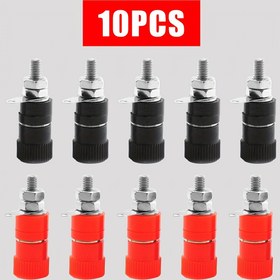 Resim 10 adet Muz Soketi Test Soketi Muz Fişi Terminal Bağlantı Elemanı Kablolama Sütunu 4mm Muz Fişi Fiş Kurulum Aracı Muz Başlı Endüstriyel Terminal Soketi Test Soketi Enstrüman Hoparlör Ses 5 Kırmızı + 5 Siyah 