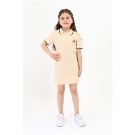 Resim Toontoy Kids Toontoy Kız Çocuk Baskılı Elbise Bej 