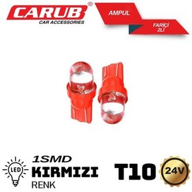 Resim Carub Dipsiz Ampül 24v Led Kırmızı 