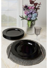 Resim Keramika Siyah Assos Servis Tabağı 28 Cm 6 Adet 650 Siyah 