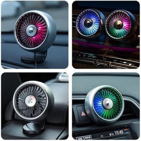 Resim Valkyrie RGB Işıklı USB Araç Masa Fanı 12V 24V Uyumlu 3 Mod 