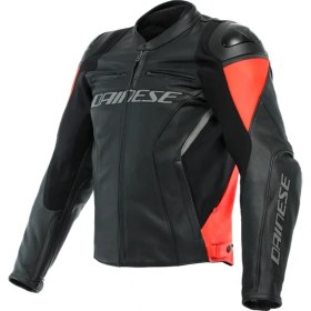 Resim Daınese/racıng 4 Leather Black/fluo-Red Deri Mont 