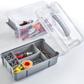 Resim Orret Home Bölmeli ve Katlı Plastik Organizer Makyaj Düzenleyici - Kilitli Takım Sandığı Organizer Kutu, Taşıma Kulplu Çok Amaçlı Düzenleyici, Katlı Saklama Kutusu (ASORTİ RENK) (5 Litre) 