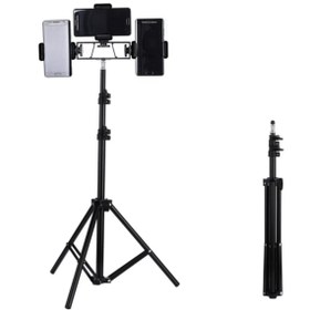 Resim Sentor Tripod 2 Metre Telefon Tutucu Tripod Ayak 2 Adet Telefon Tutucu 1 Adet Multi Pozisyon Adaptör 