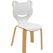 Resim Ens Kids Collection Frog Beyaz Laminant Kaplama Ahşap Çocuk Sandalyesi (2-7 Yaş) 