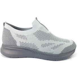 Resim Forelli Lena Hafif Ortopedik Keten Kadın Spor Ayakkabı Açık Gri 