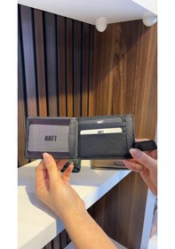 Resim Mft Leather Hakiki Deri Mıknatıslı Kartlık Mona 1103 Siyah 