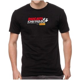 Resim Ducati Desmo Challenge Tasarım Motorcu Tişörtü Beyaz Kırmızı 