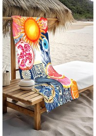 Resim Dijital Baskı Plaj Deniz Havlusu Modern Desenli Peştamal Hvl0096 Renkli 