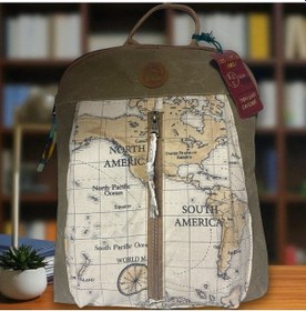 Resim Old Cotton Cargo Vintage Kanvas Renkli Otantik Günlük Gezi Seyahat Sırt Çantası Lucas Bag 30 Cm X 37 Cm Camel 