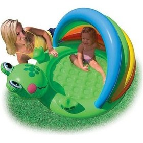 Resim İntex Gölgelikli Kurbaga Bebe Havuzu 114x99x69cm 