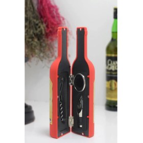 Resim MiraLive Şişe Tirbuşon Seti Küçük Boy Kırmızı 