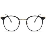 Resim Angel Eyes Siyah Gold Metal Çerçeveli Bilgisayar Gözlüğü Mavi Işık Koruyucu Şeffaf Lens 