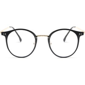 Resim Angel Eyes Siyah Gold Metal Çerçeveli Bilgisayar Gözlüğü Mavi Işık Koruyucu Şeffaf Lens 