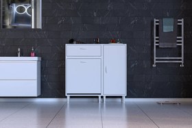Resim YENİCE BANYO DOLABI, 55 CM 1 GENİŞ SEPETLİ, 90 CM 