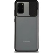 Resim Case World Samsung Galaxy S20 Plus Kapak Lensi Açılır Kapanır Kamera Korumalı Silikon Kılıf Siyah 