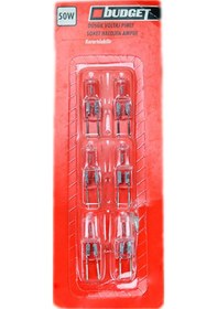Resim Budget 50w 12v G6,35 6'lı Paket Halojen Kapsül Ampul 