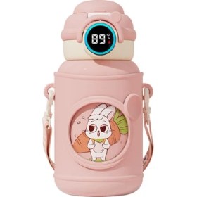 Resim Zhouhuan3 Shop ZHOUHUAN3SHOP 316 Çocuk Yalıtımlı Bardak Akıllı Silikon Kollu Saman Bardaklar Okul Su Bardakları (Yurt Dışından) 