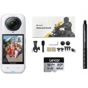 Resim Insta360 X5 White Aksiyon Kamerası - Motosiklet Kiti 64 GB (2 yıl türkiye garantili) 