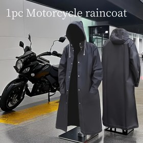 Resim Motosiklet Yağmurluğu, Motosiklet Sürüşü için Temel Yağmur Giysisi, Açık Hava Motosiklet Sürüşü Yağmurluğu, Kamp Motosiklet Yağmurluğu, Motosiklet Yürüyüşü, Unisex Su Geçirmez Kapüşonlu Yağmurluk - Dayanıklı Ve Çabuk Kuruyan, Açık Hava Maceraları İçin Uygun - Uzun Yağmurluk. 