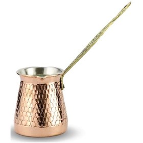 Resim Kalın Petek İşlemeli Bakır Cezve 4 Fincanlık 