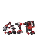 Resim Einhell KİT5 18V 5.2 Ah Li-ion Akülü Kırıcı + Taşlama + Matkap Seti 