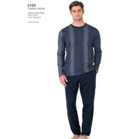 Resim Pierre Cardin 6105 Erkek Uzun Kollu Bisiklet Yaka Pijama Takımı-lacivert-lacivert-l Çok Renkli 