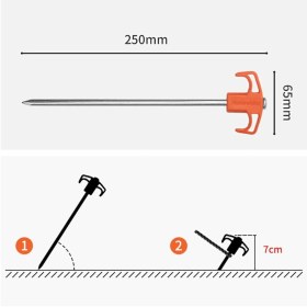 Resim Naturehike Çadır Kazığı 25cm ( Galvanizli Demir ) (2Pcs) 