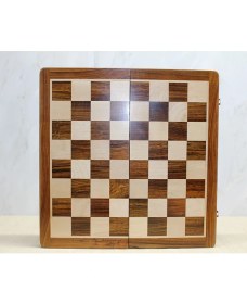 Resim Ozcmax Özel Vernikli Mıknatıs Taşlıı Ahşap Katlanabilir Kutulu Satranç Oyunu 30 cm 