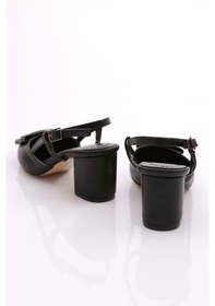 Resim Dgn K639 Kadin Yanlari Açik Topuklu Ayakkabi K639-1510-R1534 Siyah 