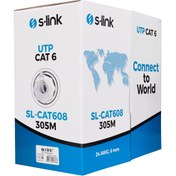 Resim S-Link Network Ağ Kablosu Cat6 Kablo Sl-cat608 305m Gri Utp -aynı Gün Beklemeden Bedava Kargo 