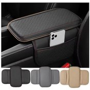 Resim Gaojunshop01 Siyah Kırmızı Çizgili Pu Deri Kolçak Minderi, Hafızalı Köpük, Cep Ve Kartlık, Anti-çizik 