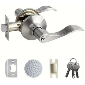 Resim Willowhaven 1 Adet Ağır Hizmet Tipi Pirinç Kapı Kolu Kilitli Anahtarlı Ofis Ev İçin Gümüş Renk 