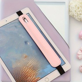 Resim Bayram Hediyesi: Yüksek Kaliteli Deri Tablet Kalem Tutucu - Elastik Kayışlı - iPad ve Kapasitif Kalemler için Mükemmel 