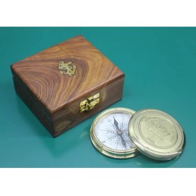 Resim Ahşap Kutulu Pirinç Pusula 16221 ( Lisinya ) 