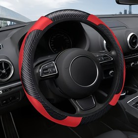 Resim 4 Mevsim Suni Deri Direksiyon Kılıfı - Kaymaz Tutuş ve Kış Sıcaklığı, 36.83-38.1 cm Tekerlekler için Esnek ve Kolay Kurulum Tasarımı (Spor / Yarış Stili, Tüm Arabalar için Evrensel Uyumluluk) 