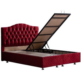 Resim Setaymobilya Baza, Zümrüt Bordo Çift Kişilik Baza + Başlık Seti, Setay Mobilya 