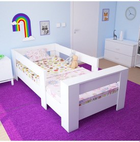 Resim Herseycik Ninnimo Montessori Mdf Karyola Beyaz Y25 - 90X190 Yatak Uyumlu Beyaz 