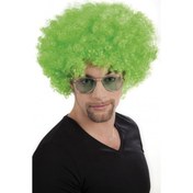 Resim Yeşil Renk Kıvırcık Afro Bonus Peruk 