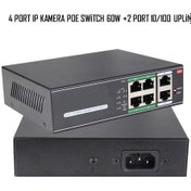 Resim 4 Port Poe Switch 2 Port Uplink 10/100 İp Kamera Poe Switch 