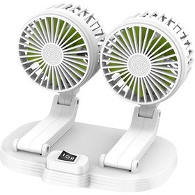 Resim Samdoo 360 Dönebilen Çift Başlıklı Usb Araç Fanı - Güçlü Rüzgar İle Ev/ofis/araç İçin Taşınabilir Soğutucu 