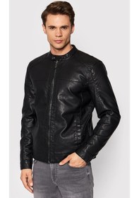 Resim Jack & Jones Erkek Deri Ceket 12147218 Siyah 