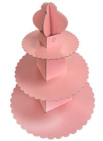 Resim Cup Cake Standı Piramit Modeli Düz Renk Pembe Pk:1 +3 
