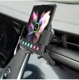 Resim Sones Samsung Galaxy Z Fold4 / 3 S3 Çift Bobin Araç Telefonu Tutucu Kablosuz Şarj Cihazı İçin 