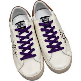 Resim Women's Sneakers Dalmatian Golden Goose Superstar Purple Lace-Up - Brown back ankle - Kadın Ayakkabı Mor Bağıcık Dalmaçya Yıldız 