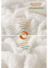 Resim Ultra Yumuşak Tek Kişilik Çift Taraflı Wellsoft Peluş Yorgan Yıkanabilir 160x220 Krem Krem 