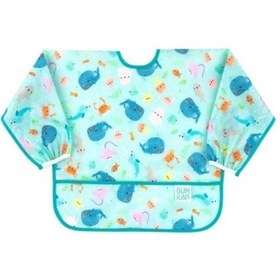 Resim Bumkins Uzun Kollu Önlük (6-24 Ay) - Ocean Life Mavi 